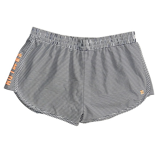 Sweaty Betty London Surfs Up Striped Board Shorts Size Medium Beetle Blue Stripe - Picture 1 of 10